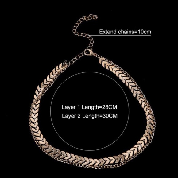 Adjustable Double Layered Chevron Gold Choker SOLD - Picture 3 of 5